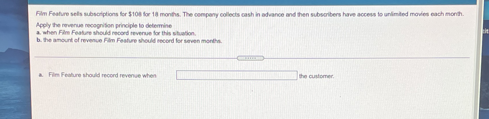 Film Feature sells subscriptions for $108 for 18