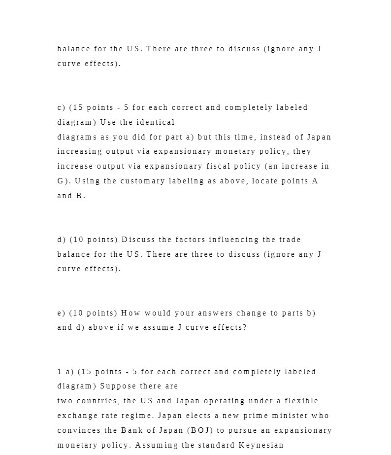 balance for the US. There are three to discuss