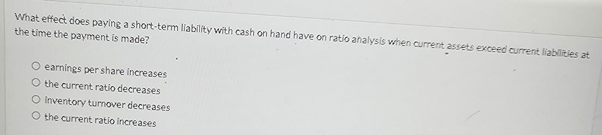 What effect does paying a short - term liability