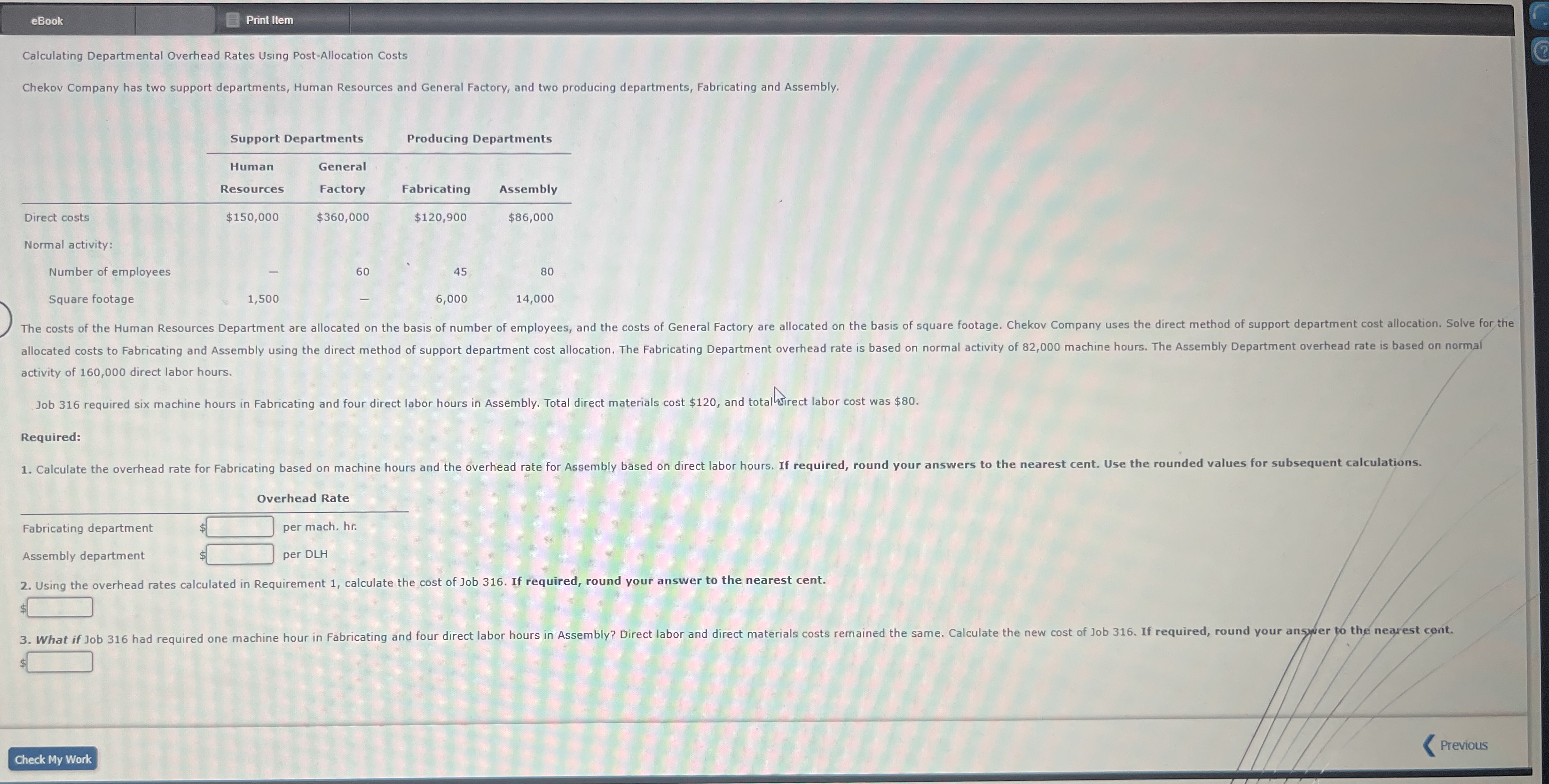 eBook Print Item Calculating Departmental