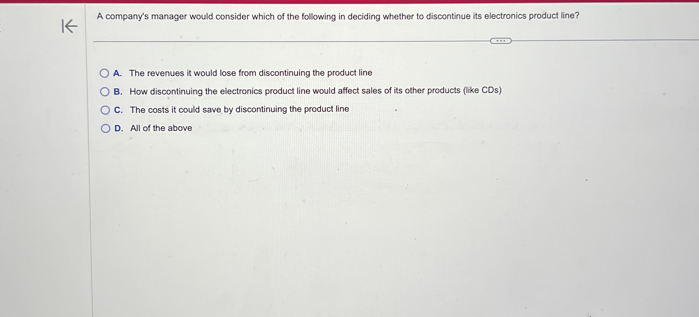 A company's manager would consider which of the