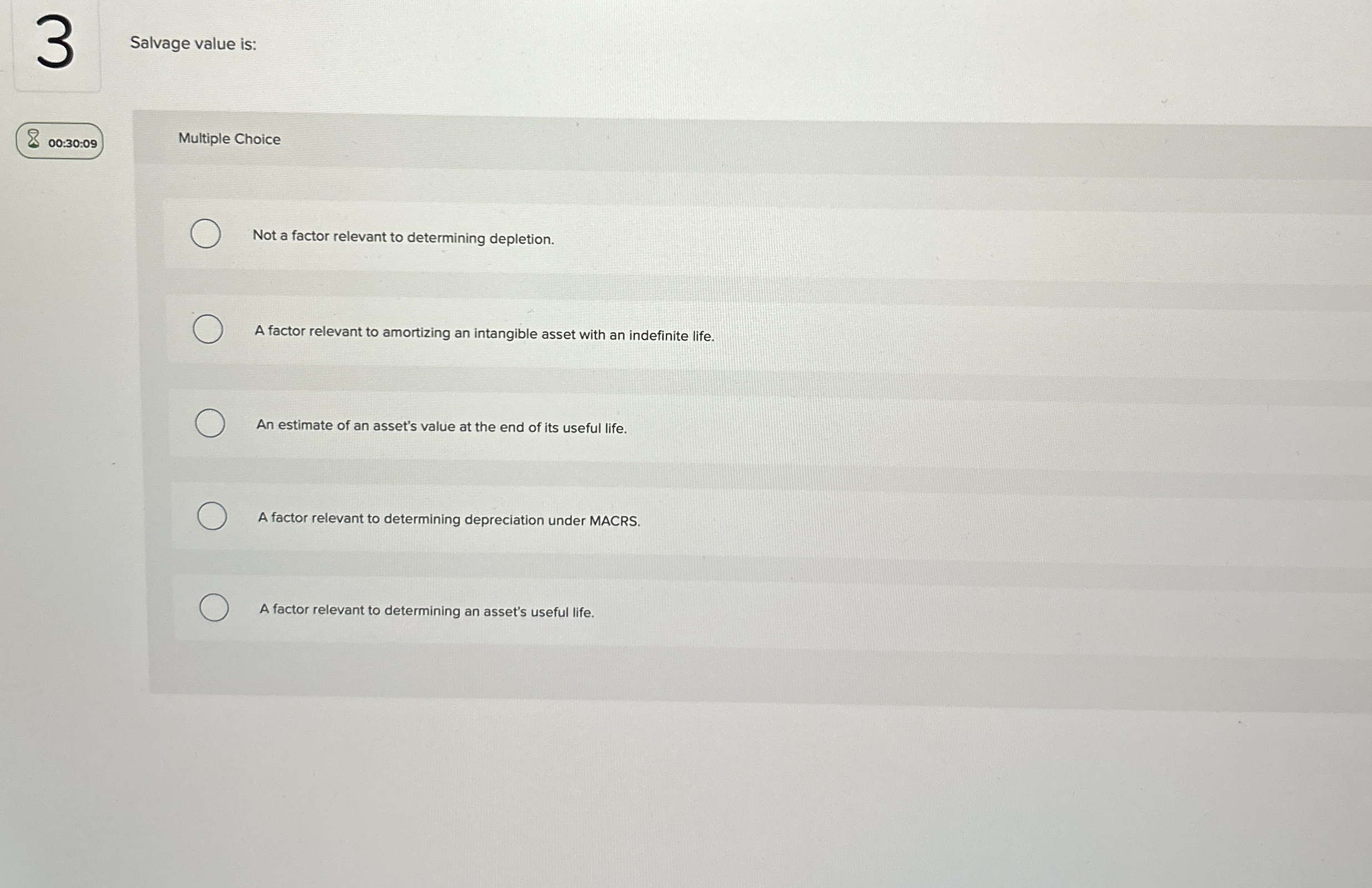 3 Salvage value is: 0 0 : 3 0 : 0 9 Multiple