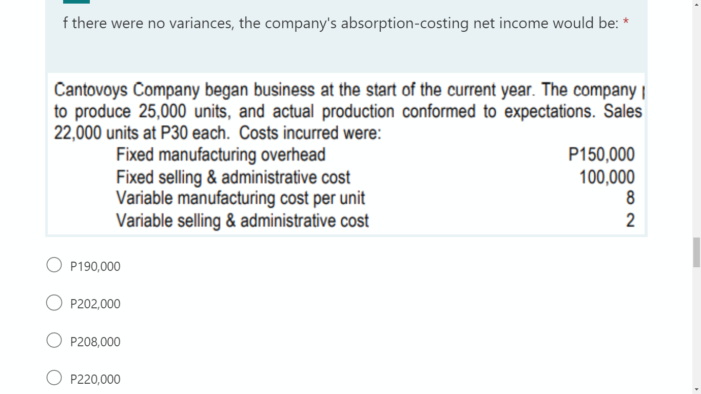 1. Santa Fe Corporation has computed the