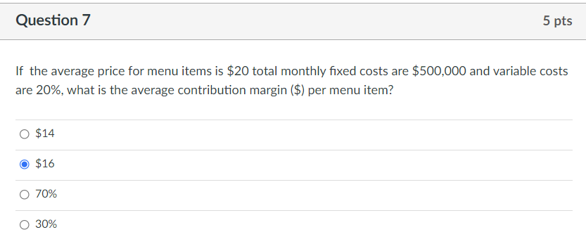 Question 3 5 pts If the servable (EP) weight of a