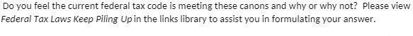 Do you feel the current federal tax code is