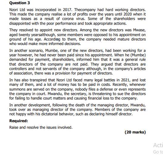 Question 2 Bunda Ltd (BL) is a newly formed