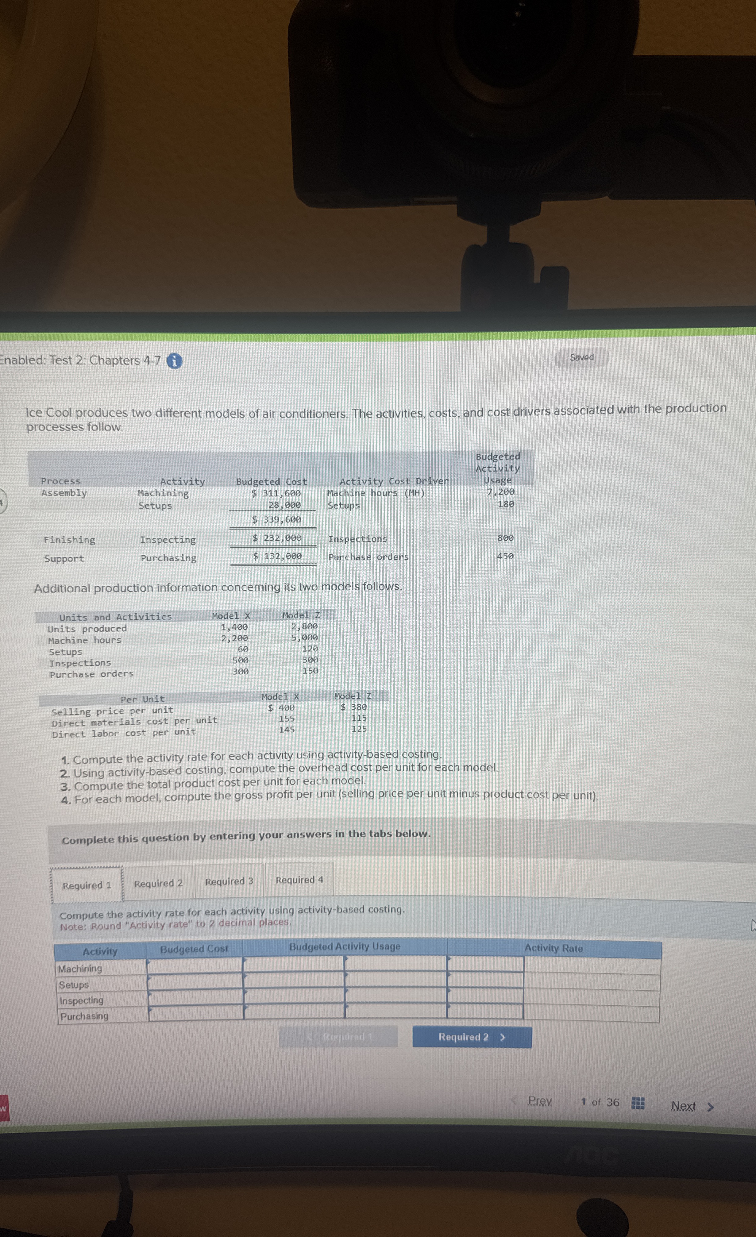 Enabled: Test 2 : Chapters 4 - 7 Saved Ice Cool