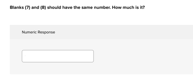 Blanks (5) and (6) should have the same number.