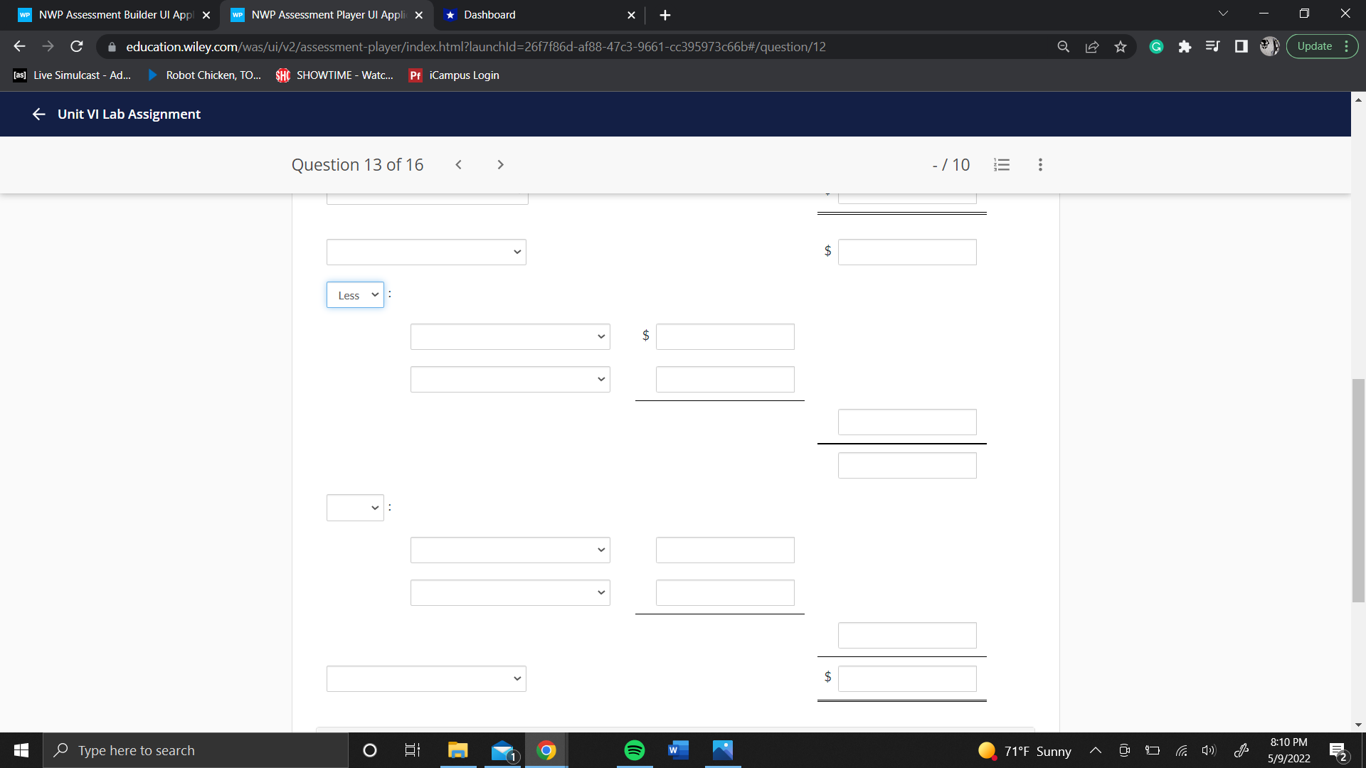 WP NWP Assessment Builder UI Appl X WP NWP