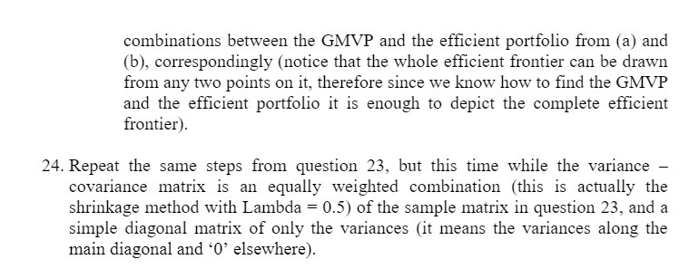 combinations between the GMVP and the efficient