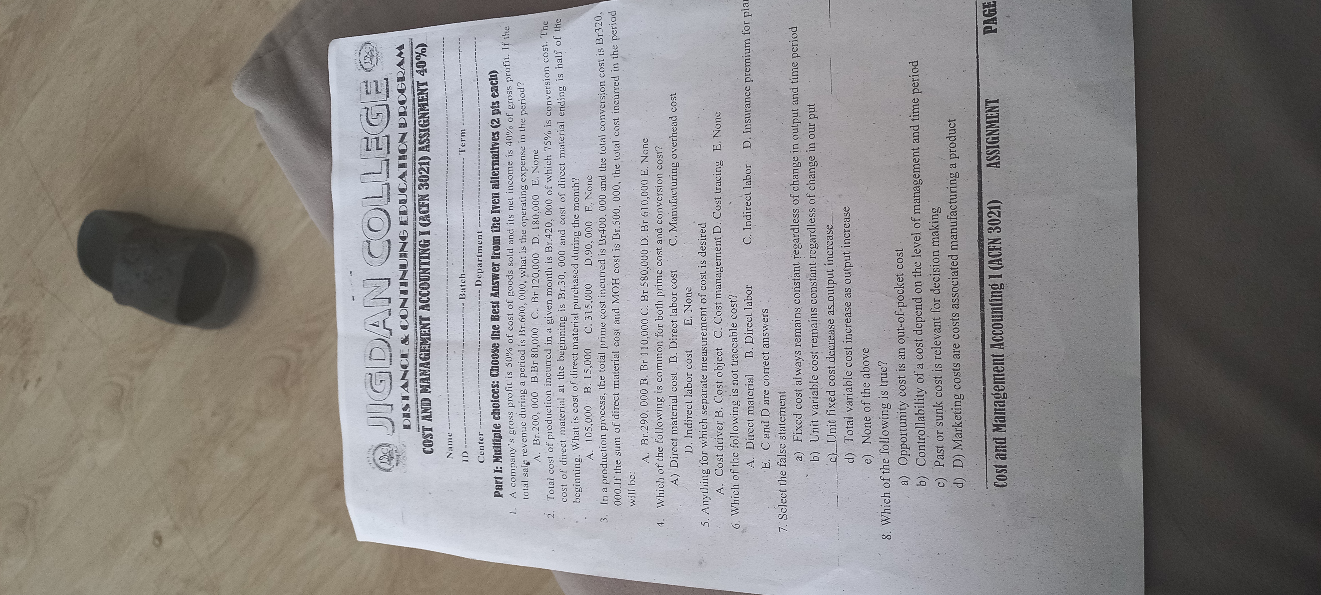 JIGDAN COLLEGE DISTANCE & CONTINUING EDUCATION