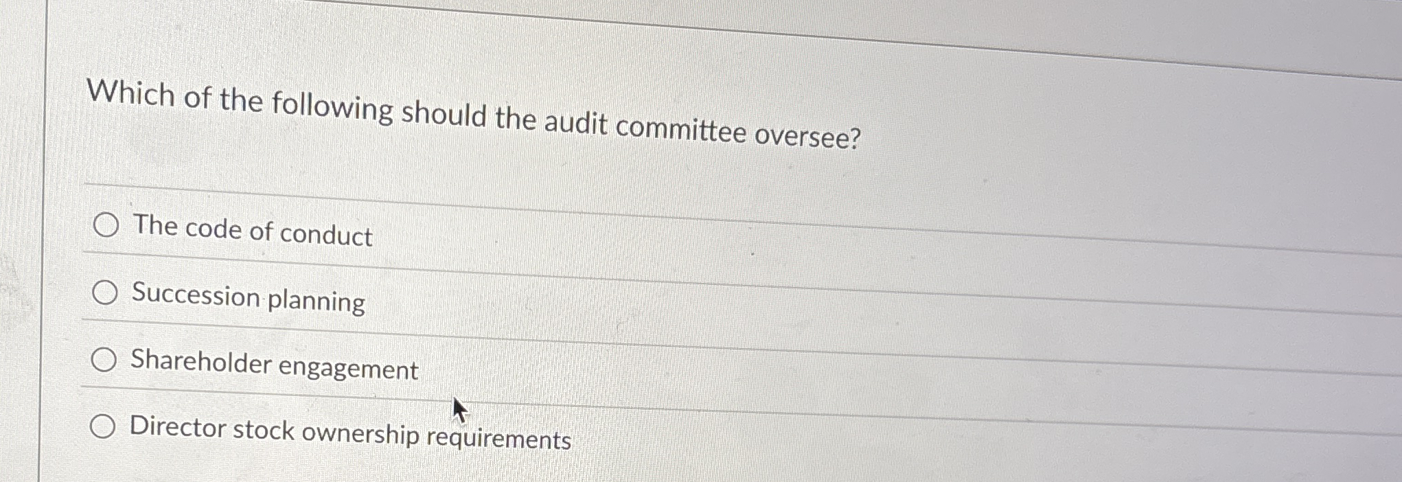 Which of the following should the audit committee