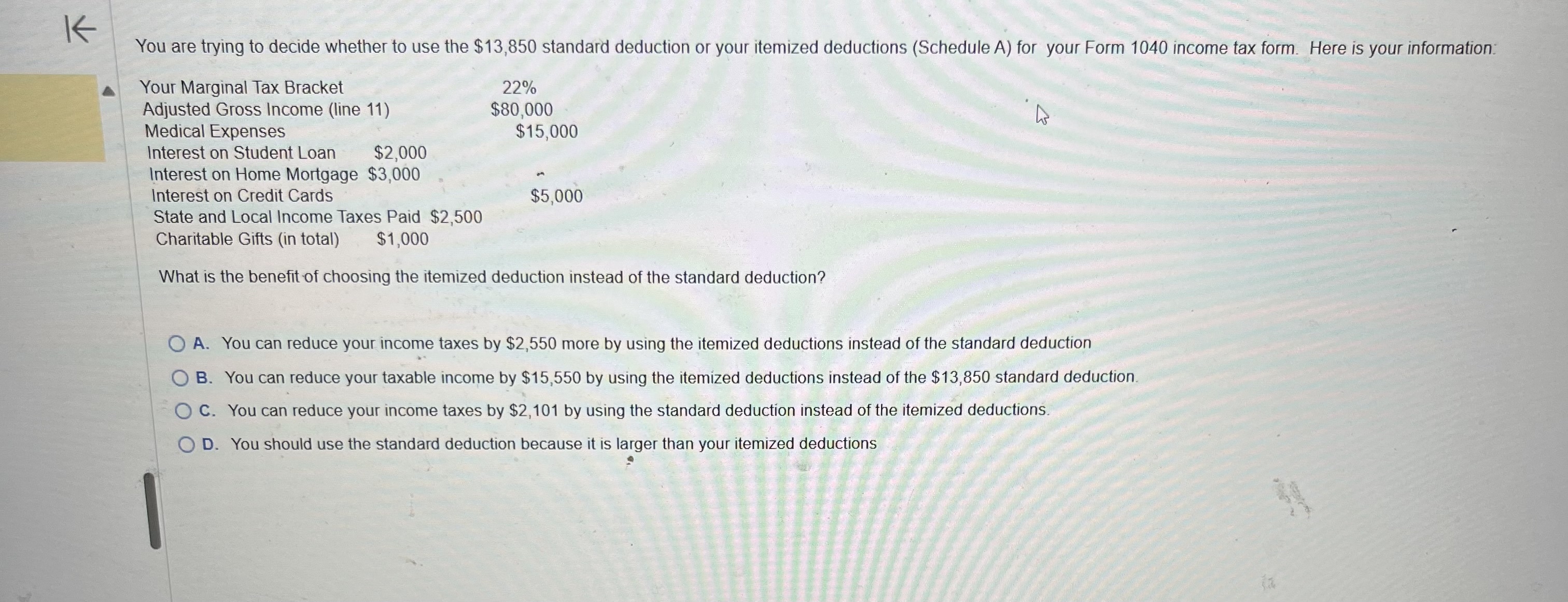 You are trying to decide whether to use the \ ( \