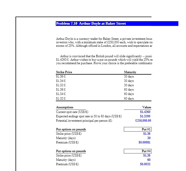 Problem 7.10 Arthur Doyle at Baker Street Arthur