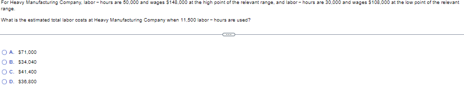 Quantum Company uses the high - low method to