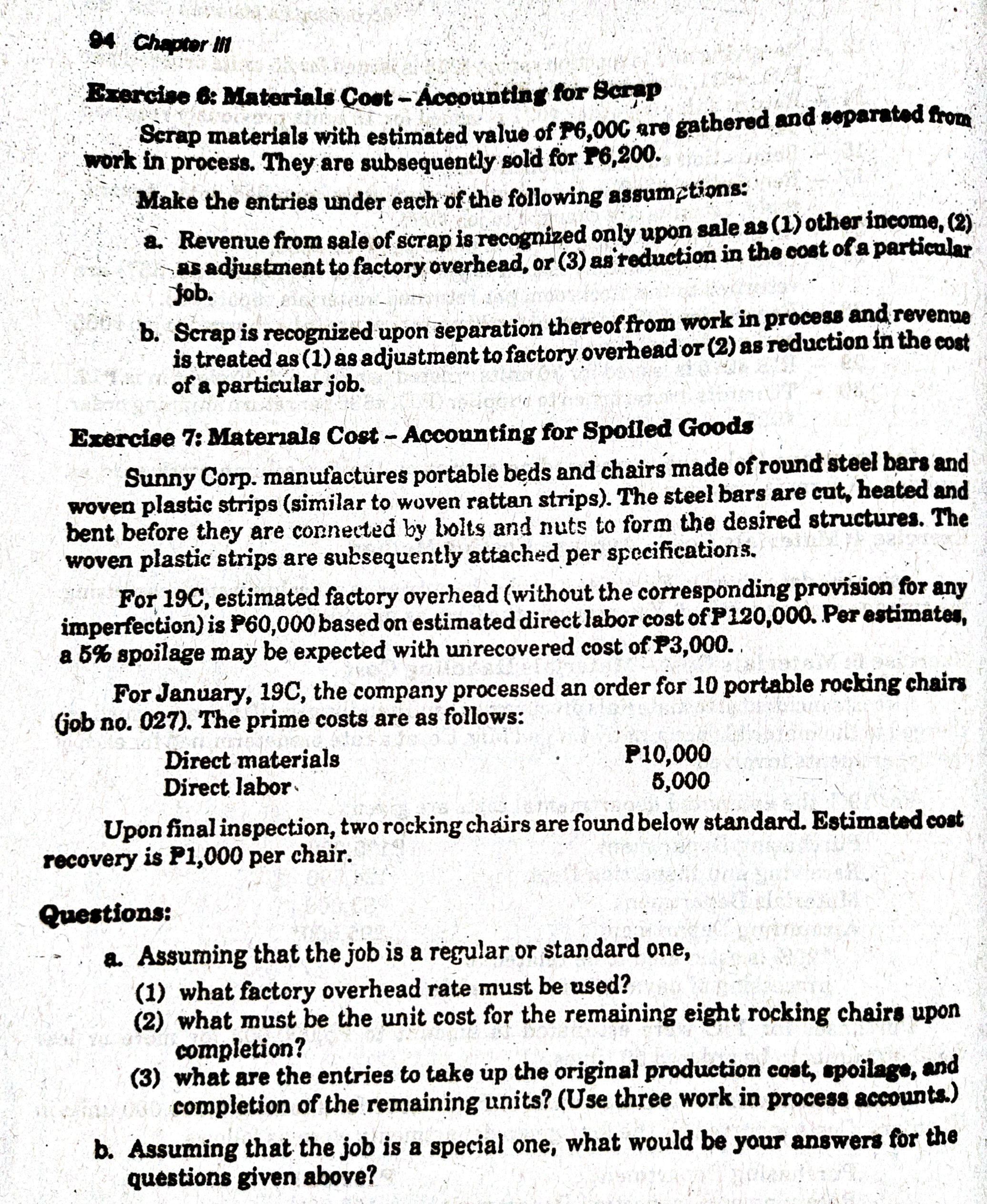 REQUIRED: Answer Exercises 6 and 7. 94 Chapter In