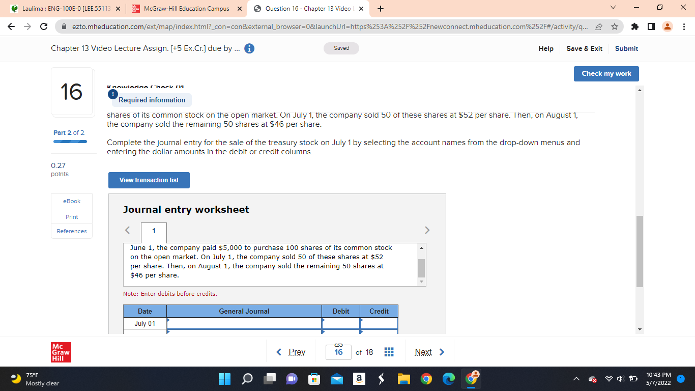 Laulima : ENG-100E-O [LEE.55113 x McGraw-Hill