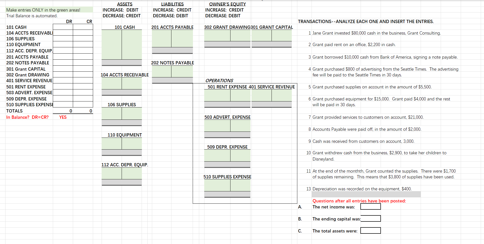 ADJUSTMENTS: SHOW THE ENTRIES FOR THE ADJUSTMENTS