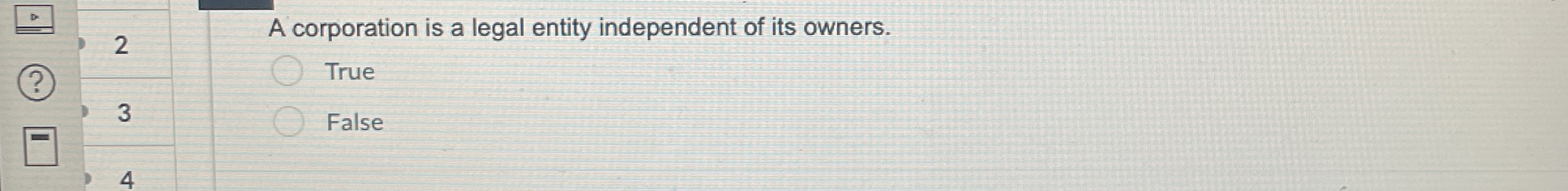 2 A corporation is a legal entity independent of
