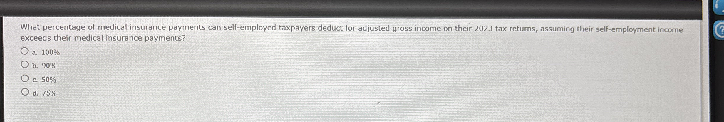 What percentage of medical insurance payments can
