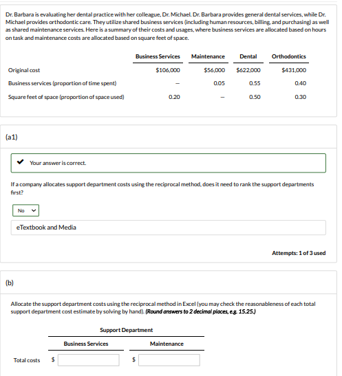 Dr . Barbara is evaluating her dental practice