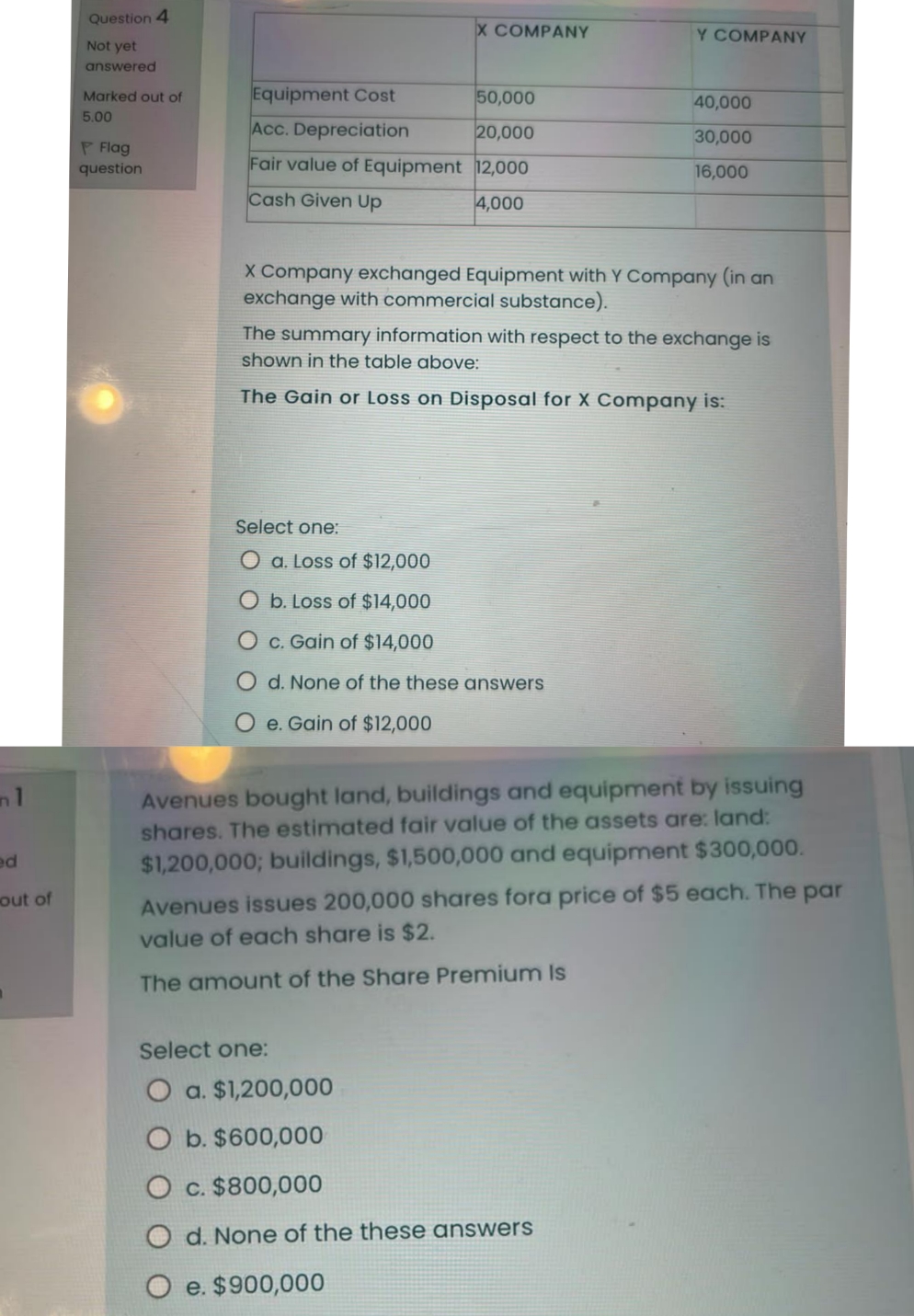 I need solve this question Question 4 X COMPANY Y