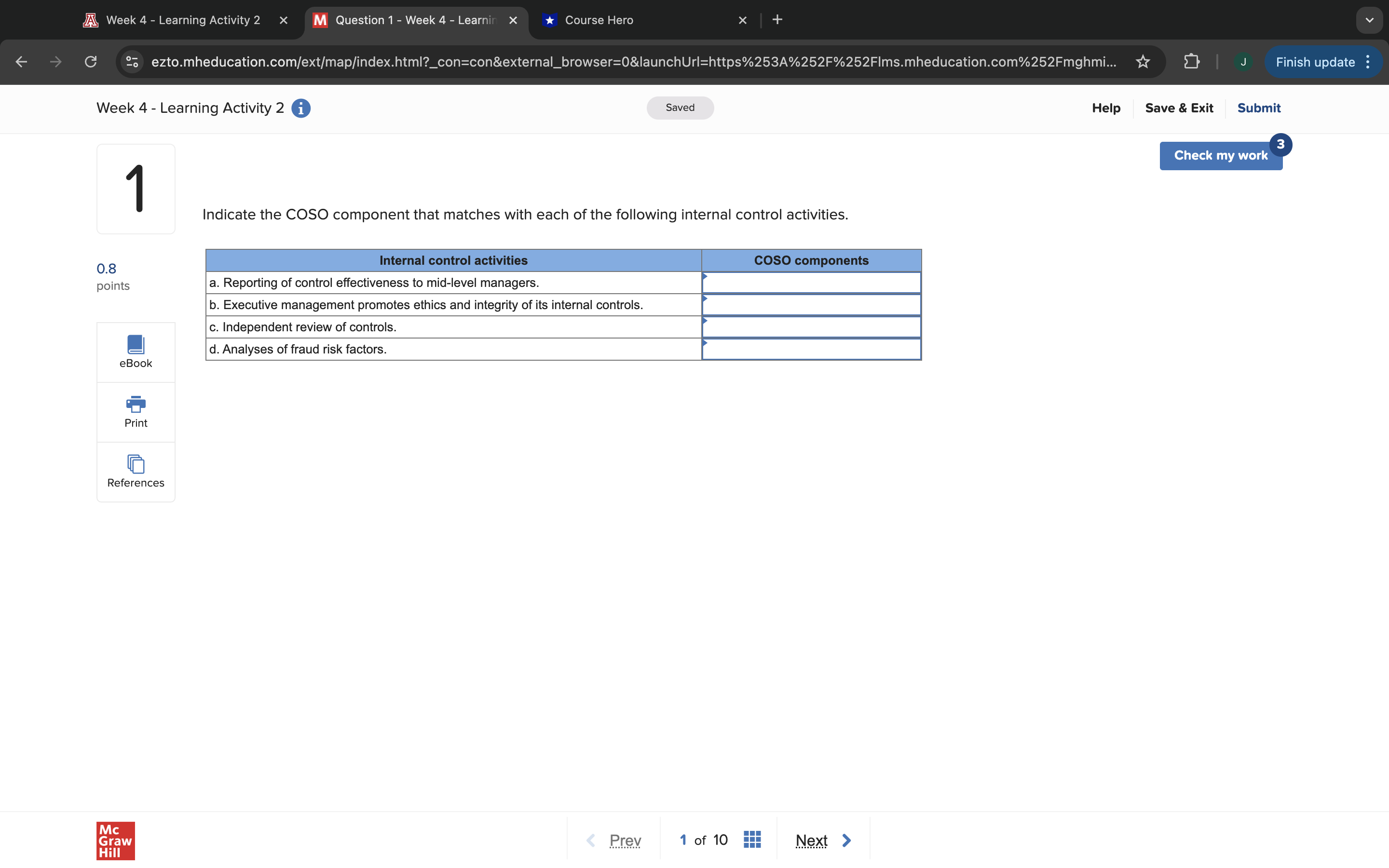 A Week 4 - Learning Activity 2 X M Question 1 -