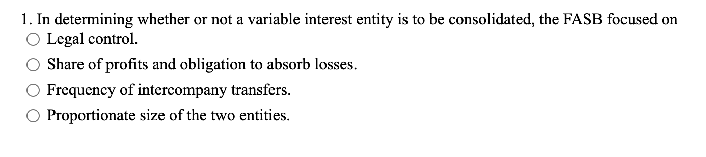 1. In determining whether or not a variable