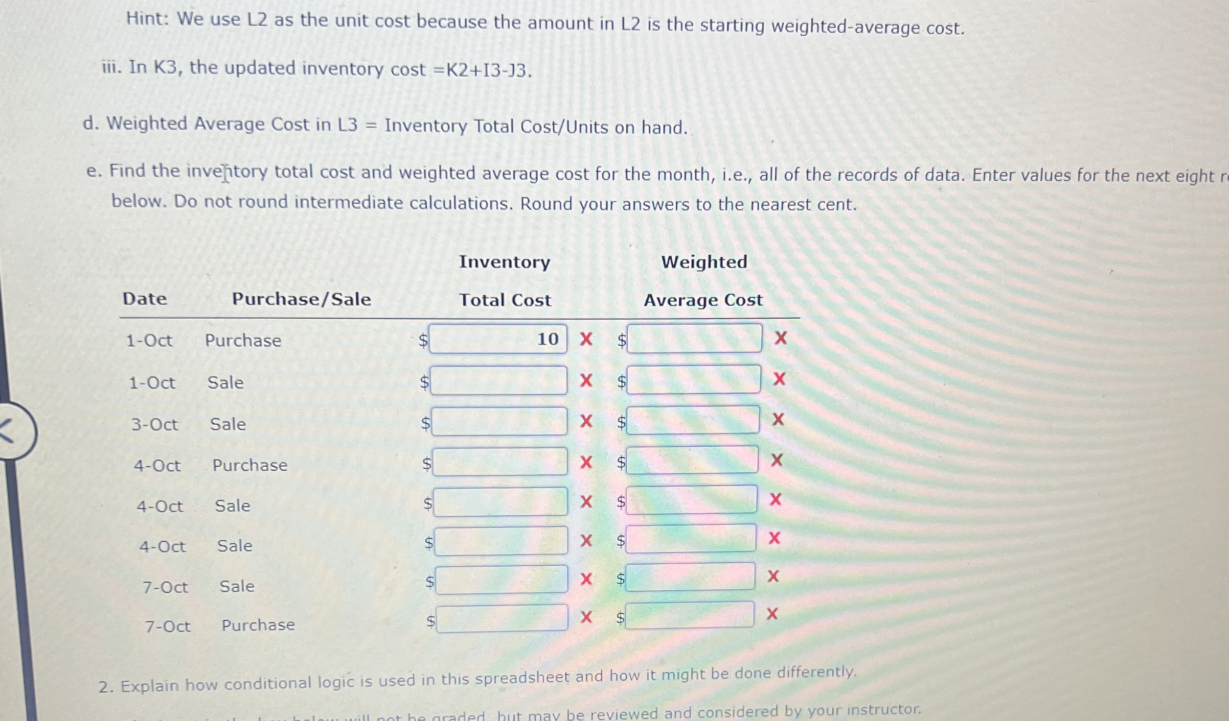 Hint: We use L 2 as the unit cost because the