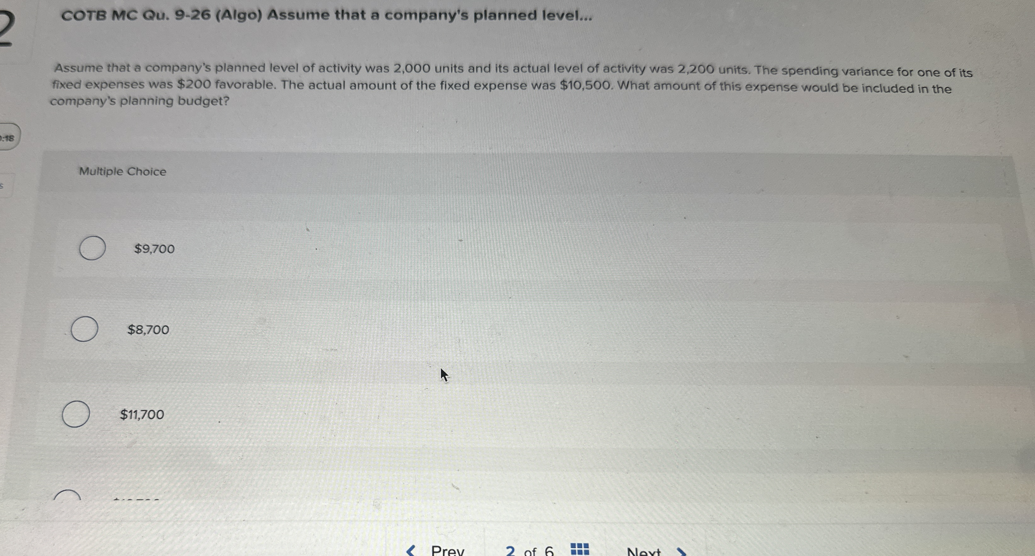 T MC Qu . 9 - 2 6 ( Algo ) Assume that a