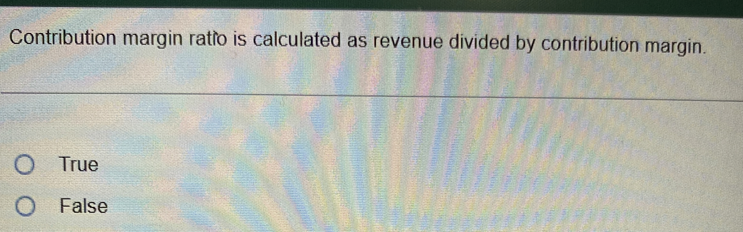 Contribution margin ratro is calculated as