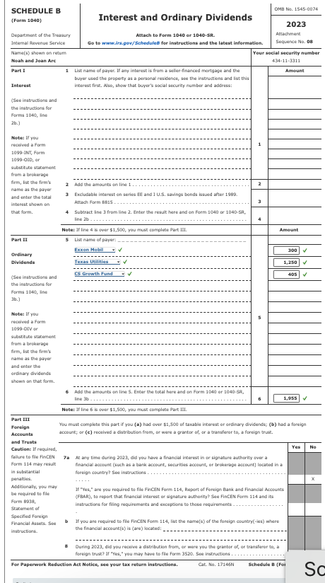 Noah and Joan Arc's Tax Return Note: This