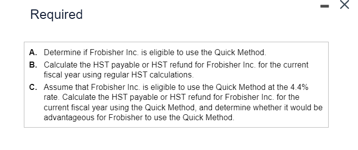Frobisher Inc. carries on a business in Ontario.