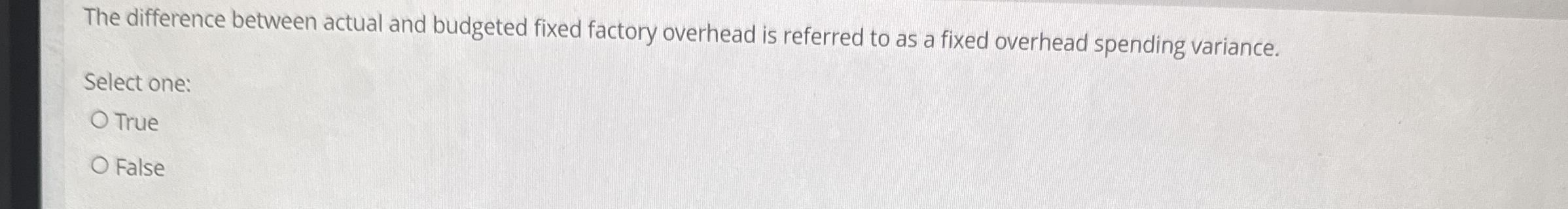 The difference between actual and budgeted fixed