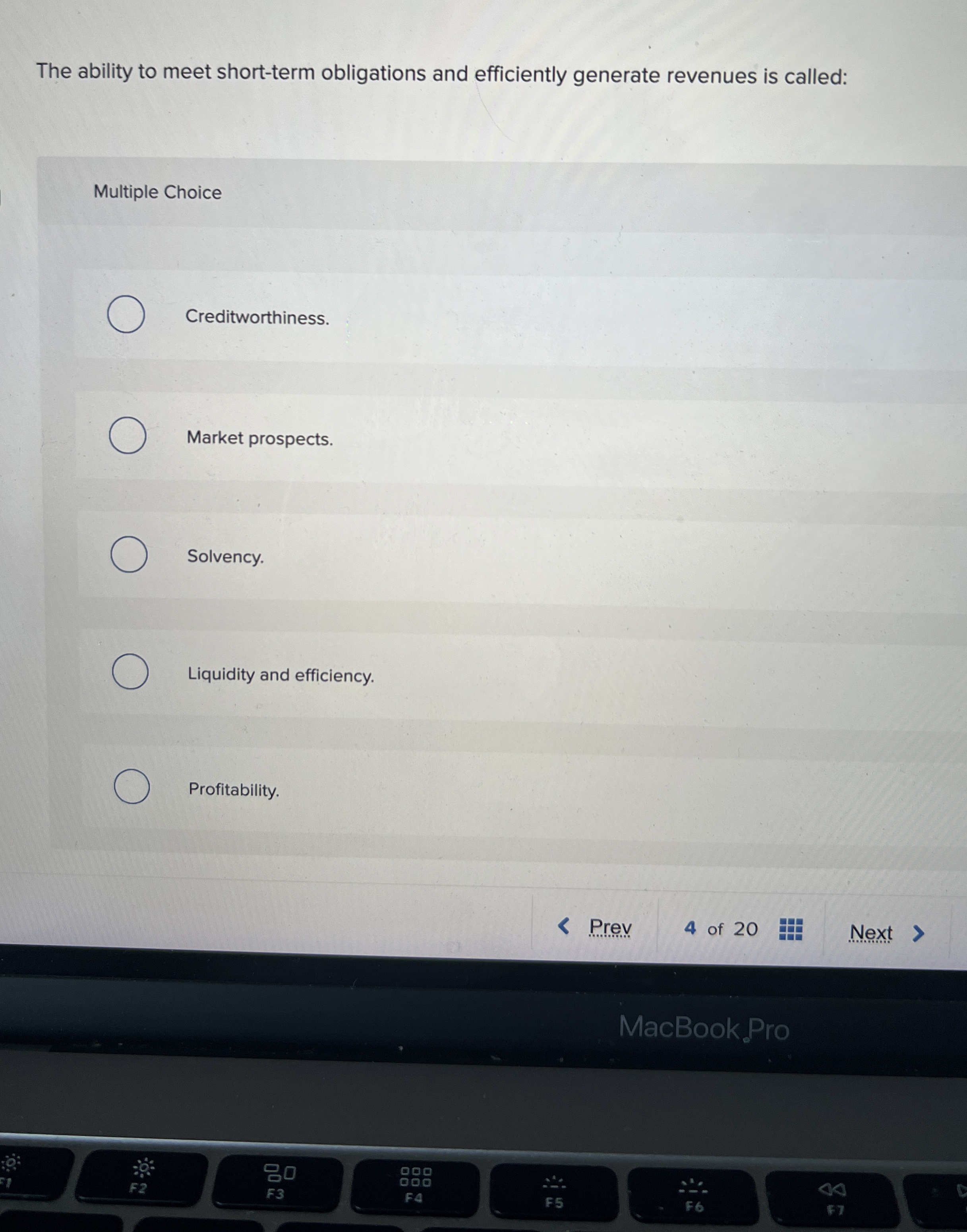 The ability to meet short - term obligations and