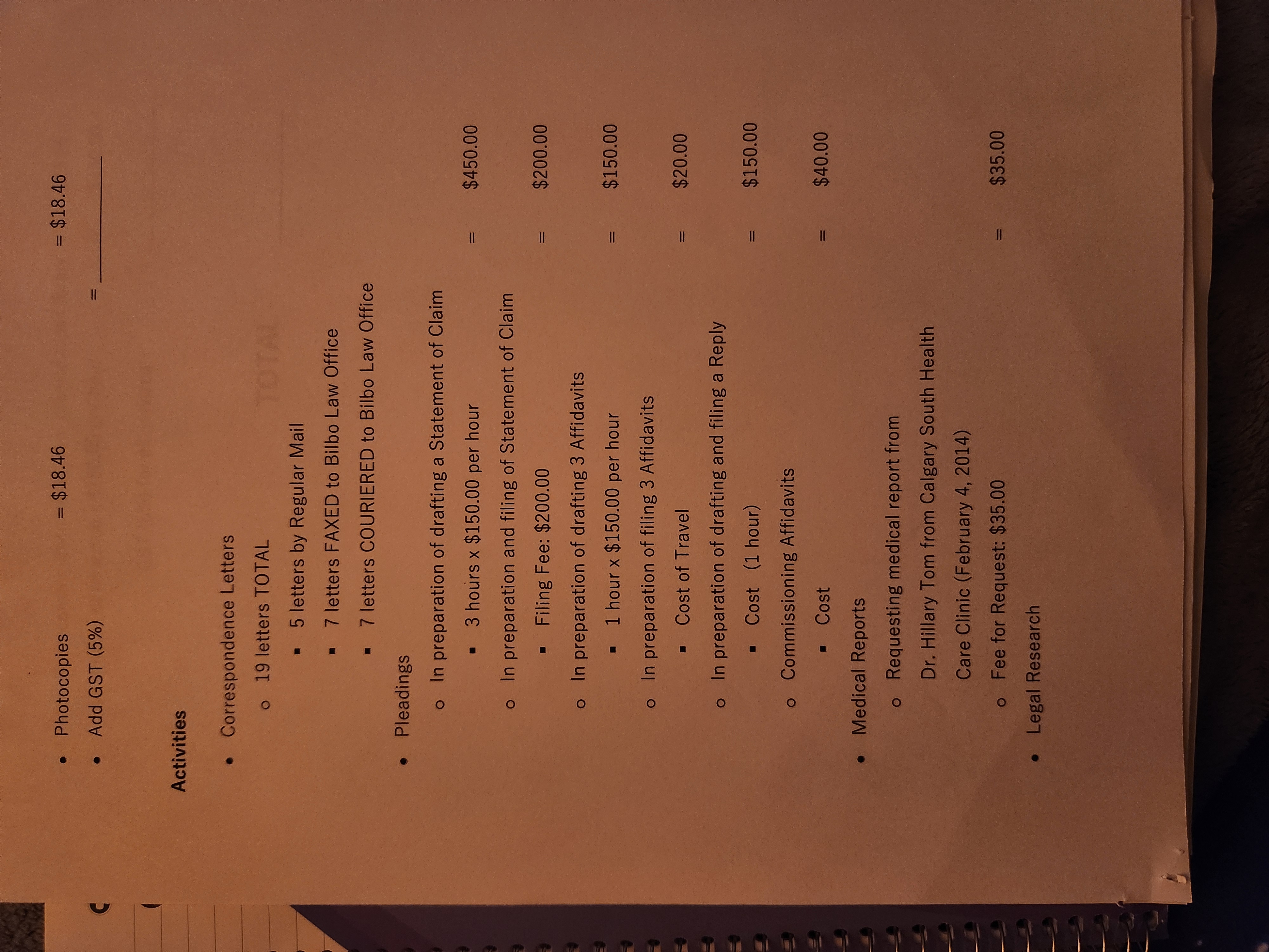 Project 7: Preparing a Statement of Account