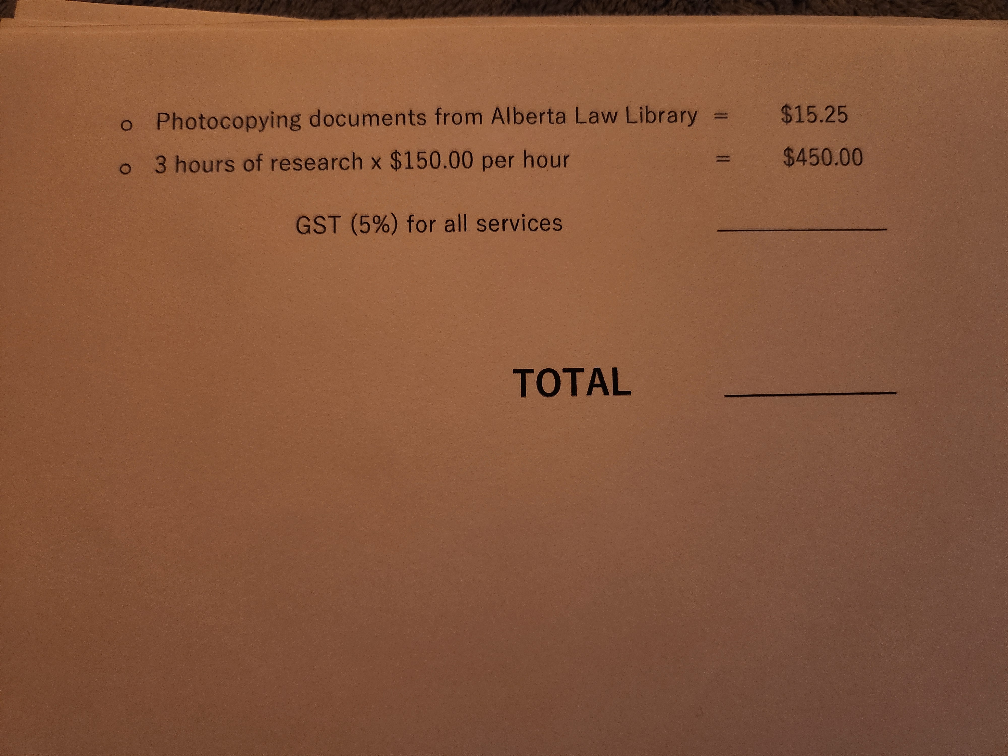 Project 7: Preparing a Statement of Account