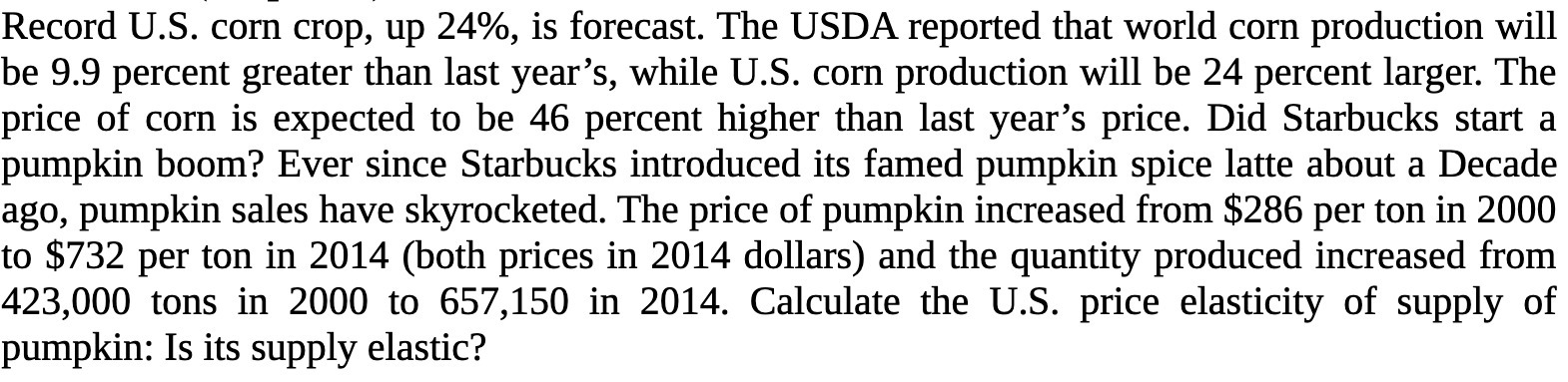 Record U.S. corn crop, up 24%, is forecast. The