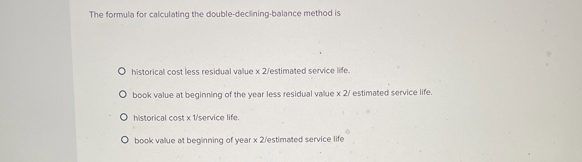 The formula for calculating the double -