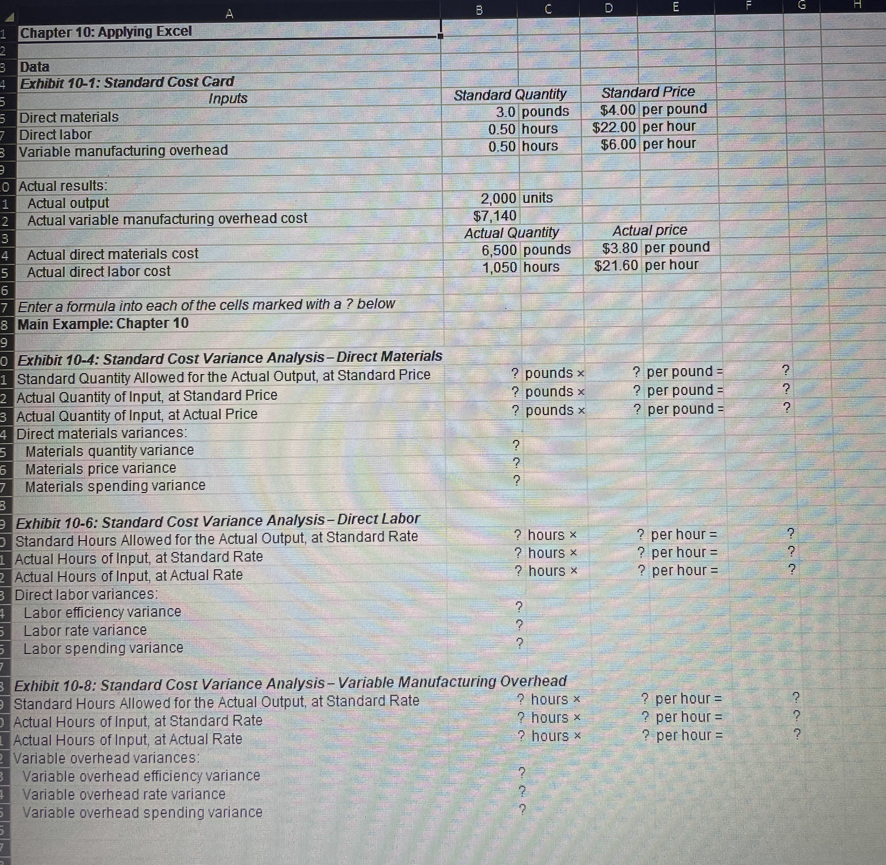 Chapter 1 0 : apply excel