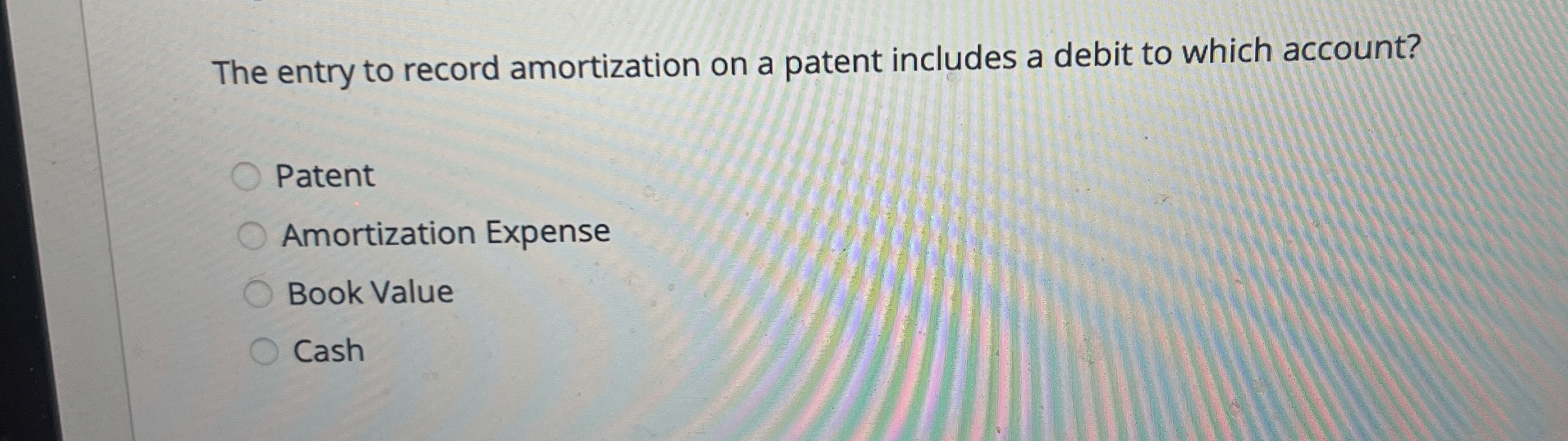 The entry to record amortization on a patent