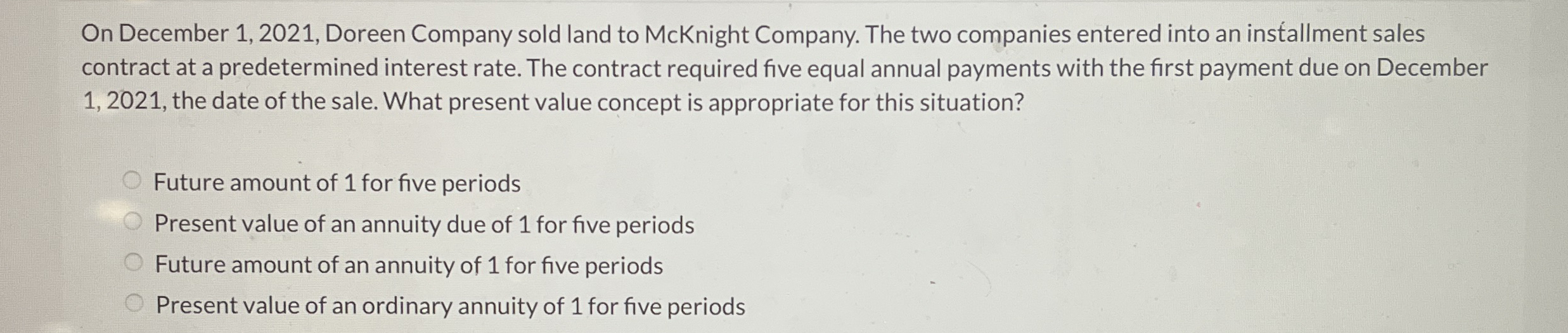 On December 1 , 2 0 2 1 , Doreen Company sold