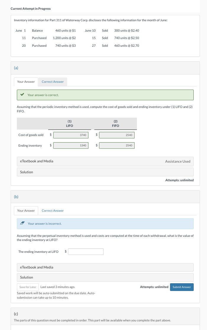 Current Attempt in Progress Inventory information