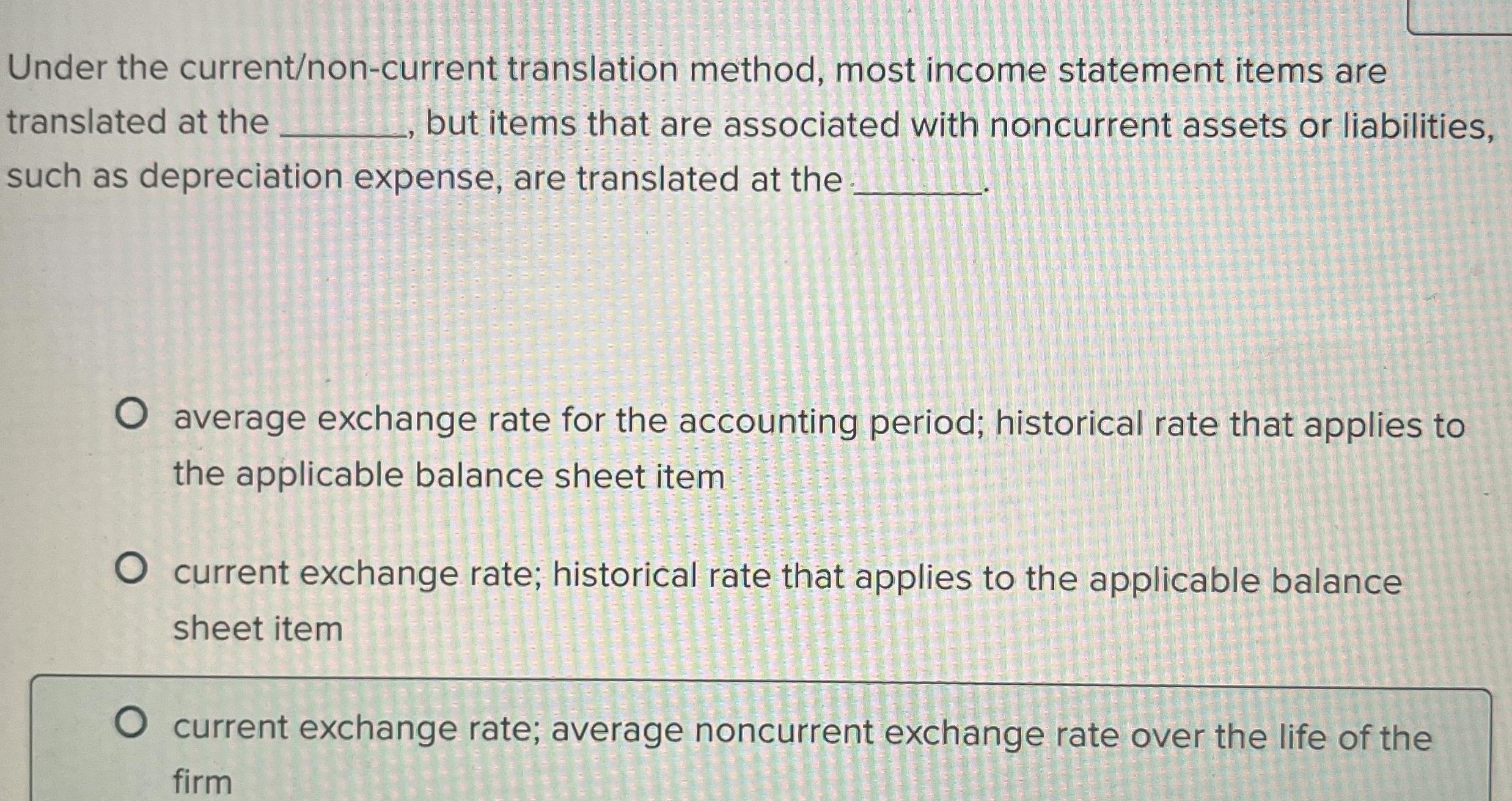 Under the current / non - current translation