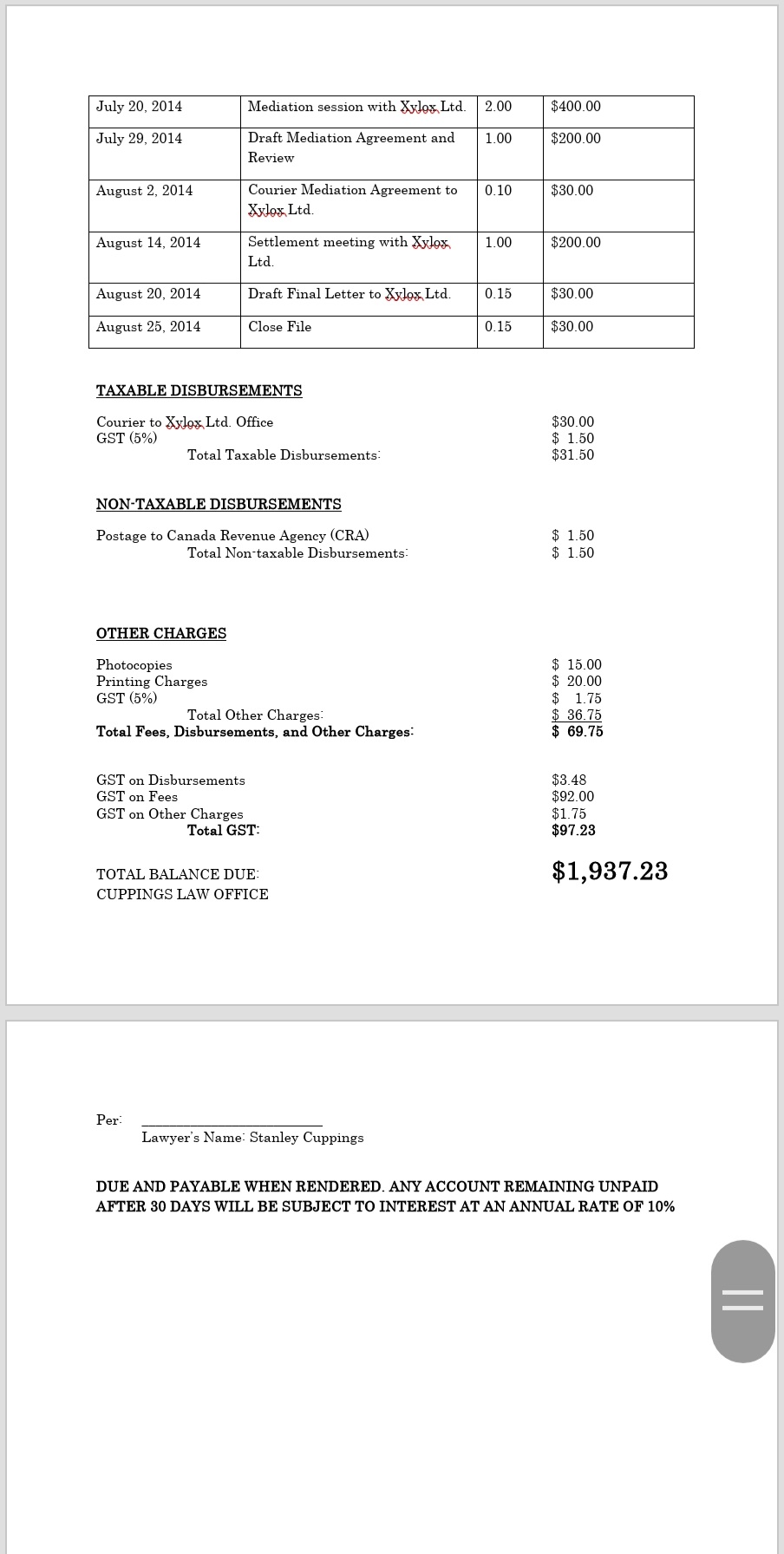 STATEMENT OF ACCOUNT Client Name: Clara Jones