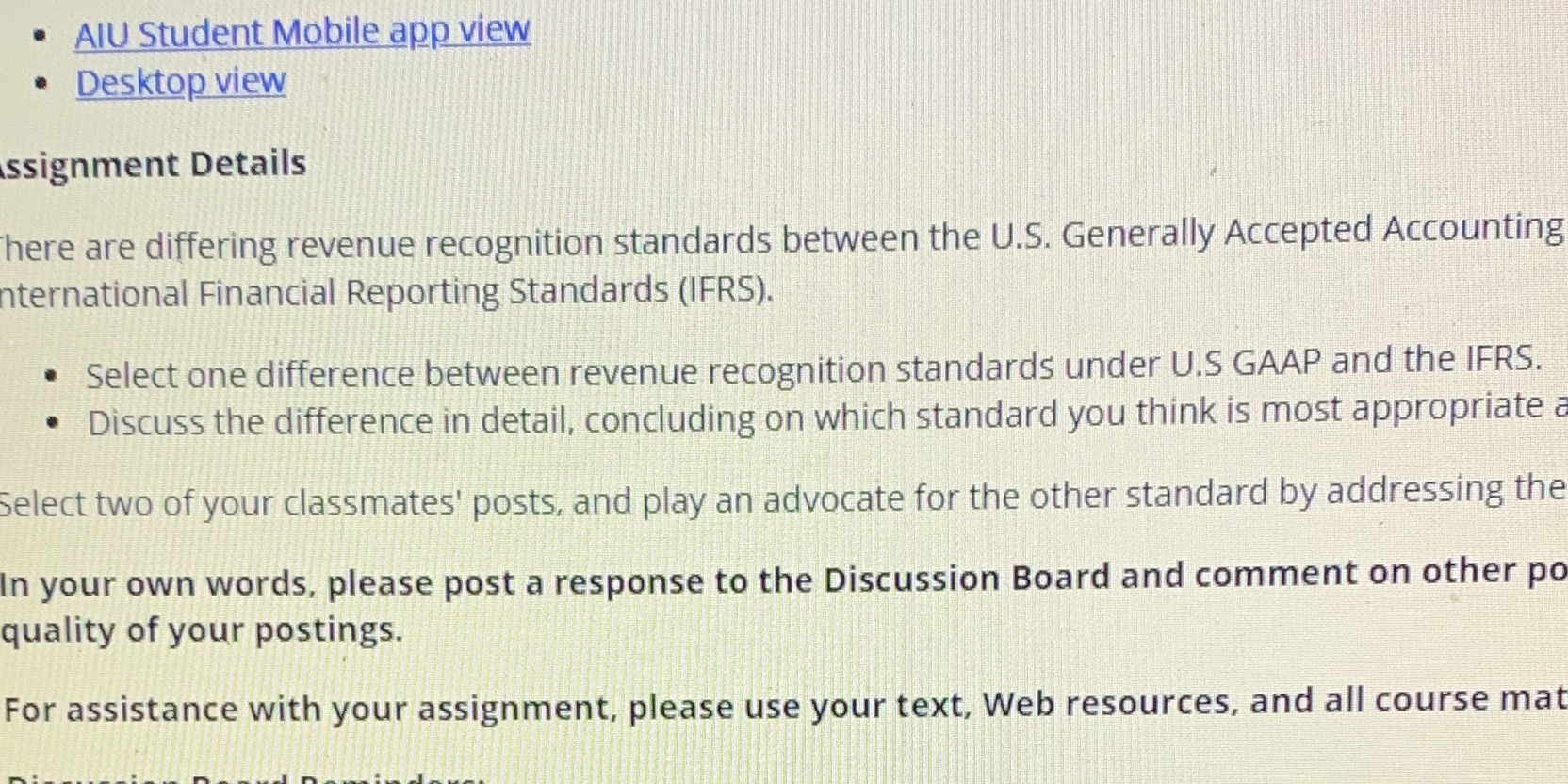 . AIU Student Mobile app view . Desktop view