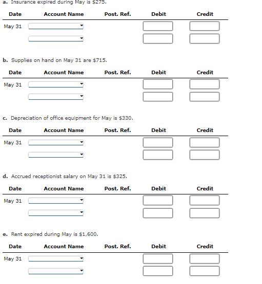 Comprehensive Problem 1 Part 1: The following is