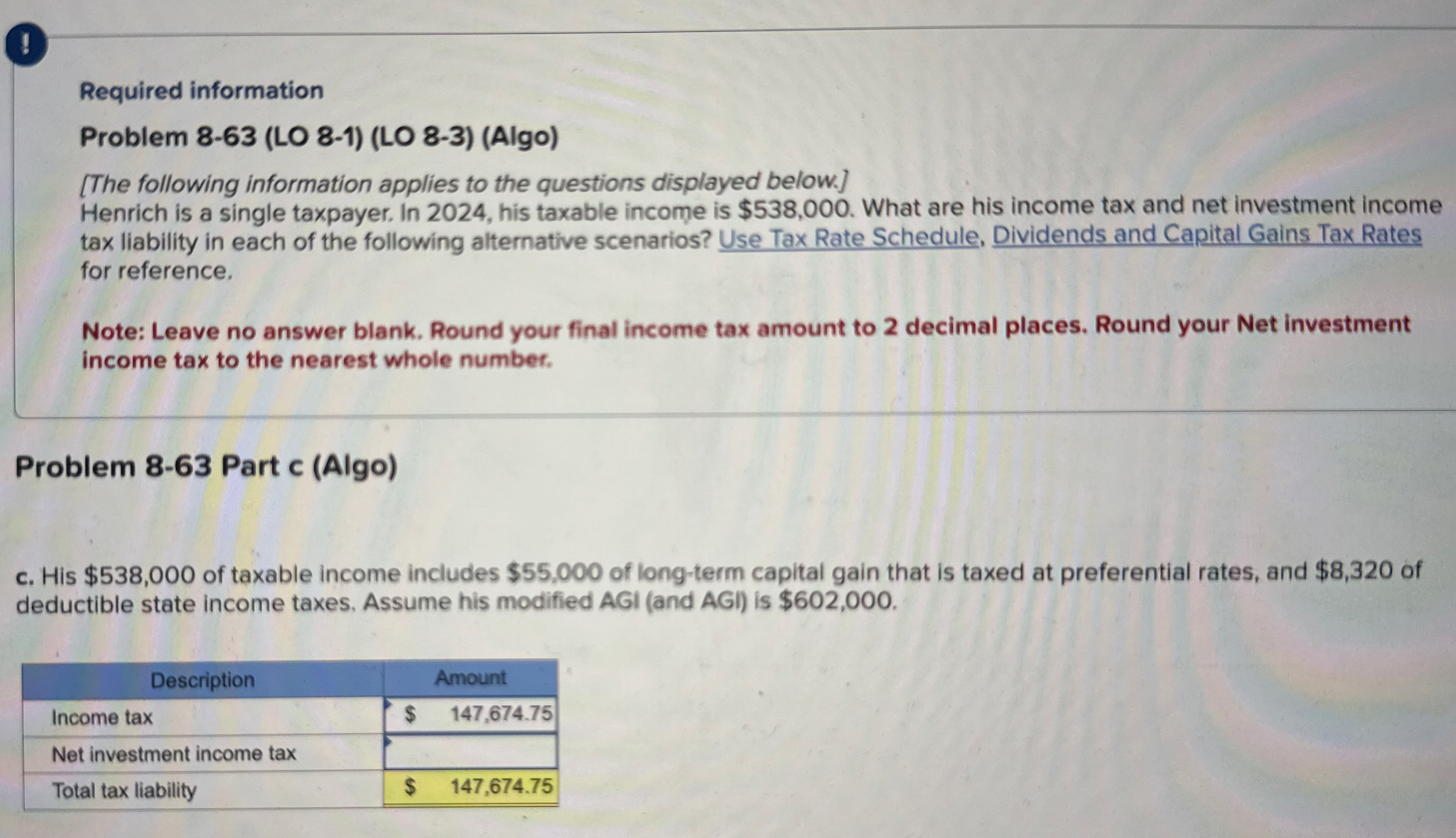! Required information Problem 8 - 6 3 ( LO 8 - 1