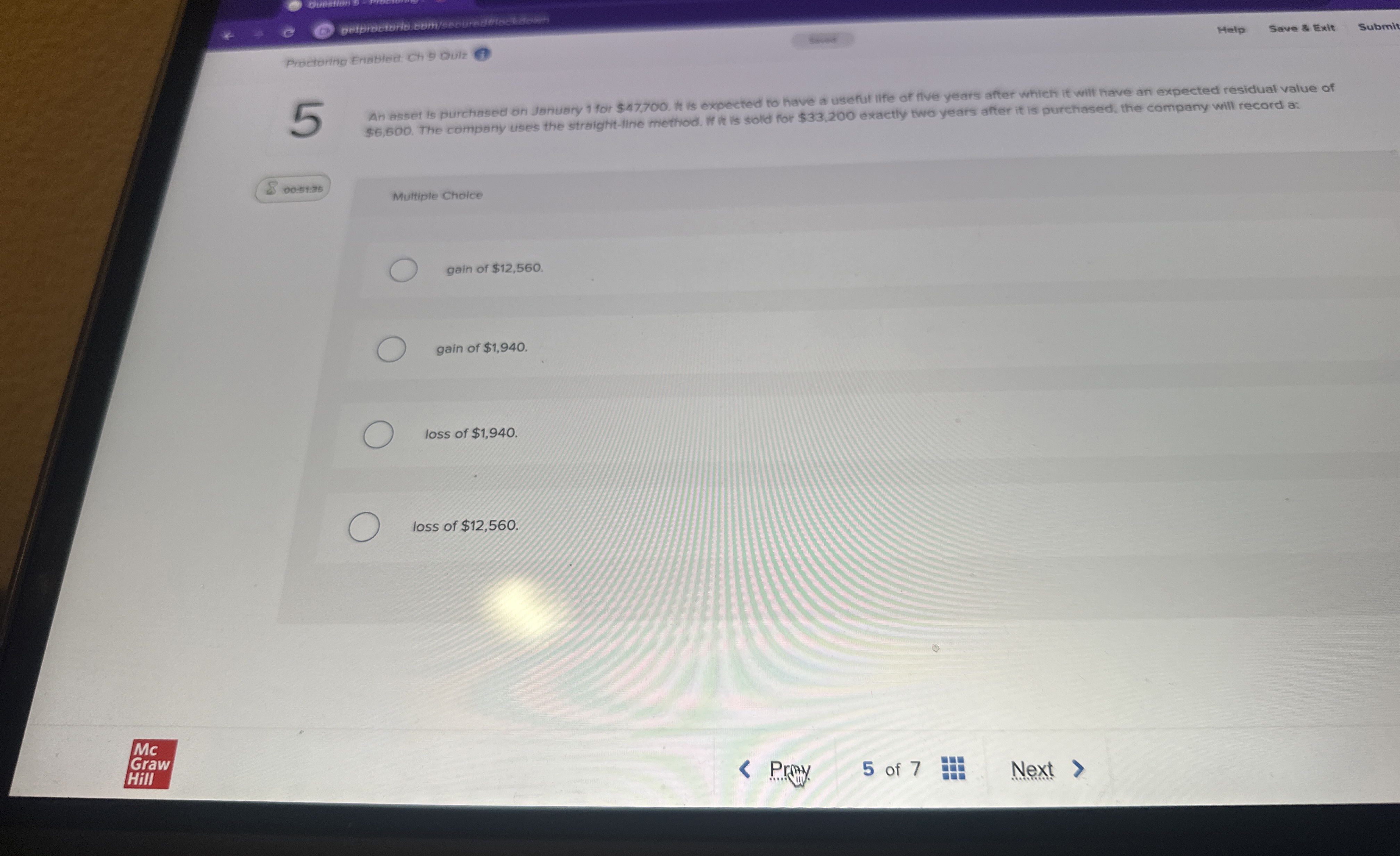 Help Save & . Exit Submit Proctoning Enabled of 9