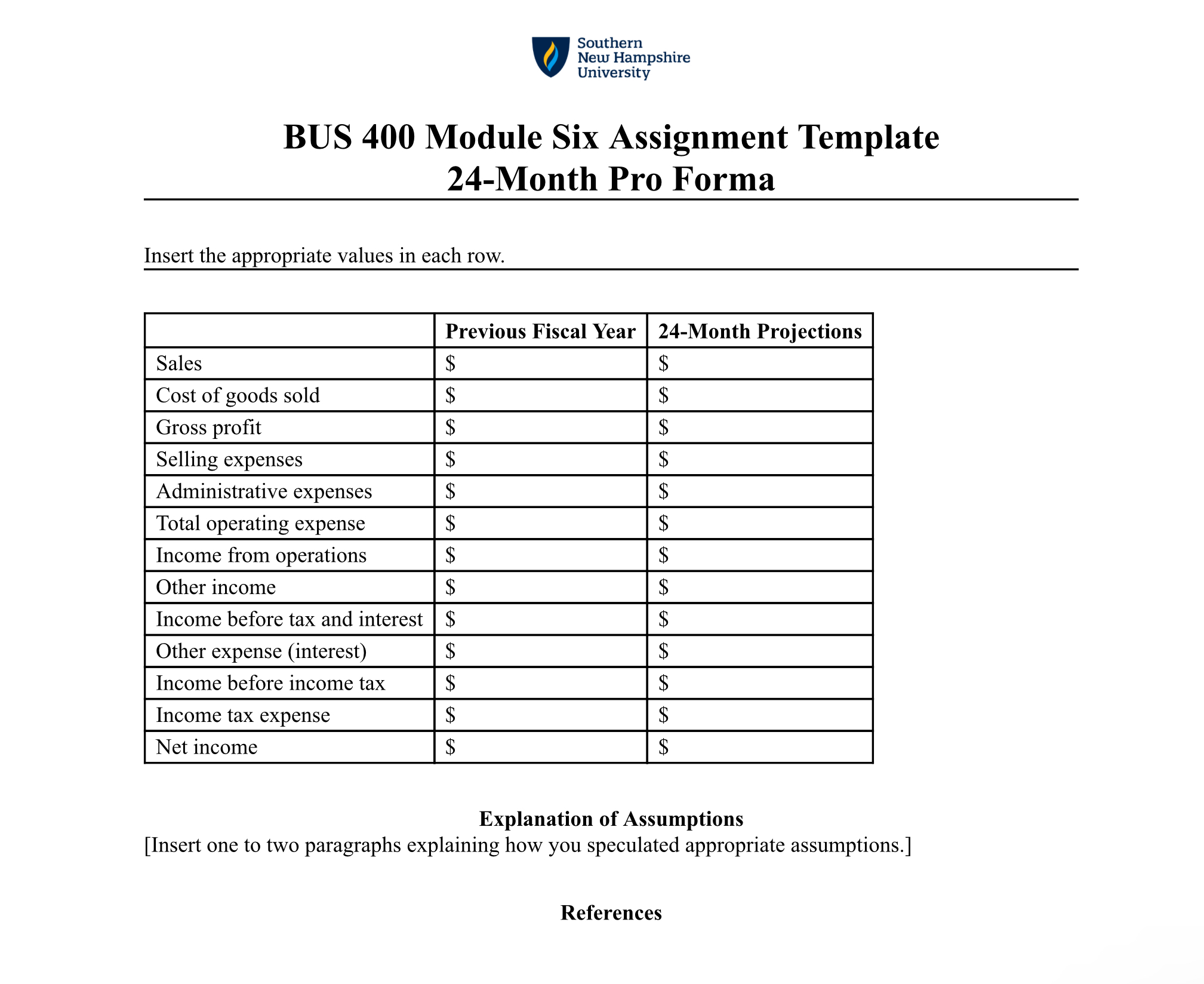 . BUS 400 Module Six Assignment Guidelines and